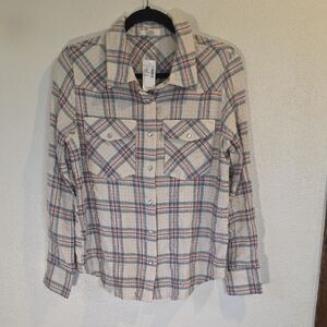 NWT Maurices Rayon Blend Textured Lightweight Snap Front Western Style Shirt